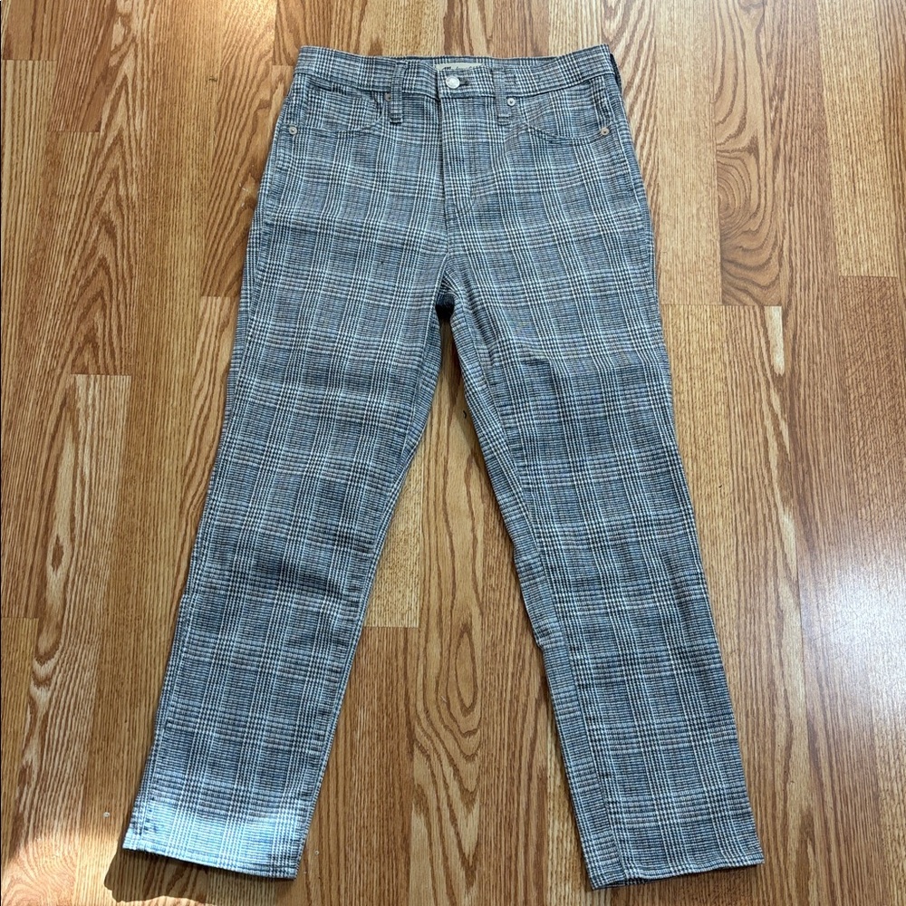 Madewell Plaid Stovepipe Pants